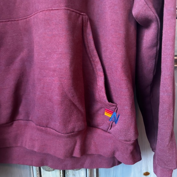 Aviator Nation Will Ferrell Bolt Smiley Relaxed Pullover Hoodie Plum Unisex XL - Picture 5 of 10